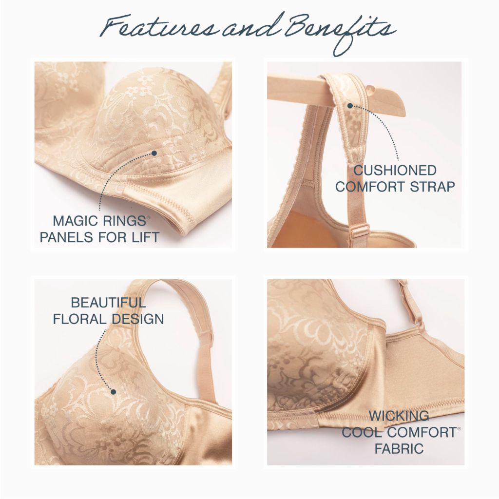SZ 40DD PLAYTEX Women's 18 Hour Ultimate Lift and Support Wire Free (Us4745), Nude