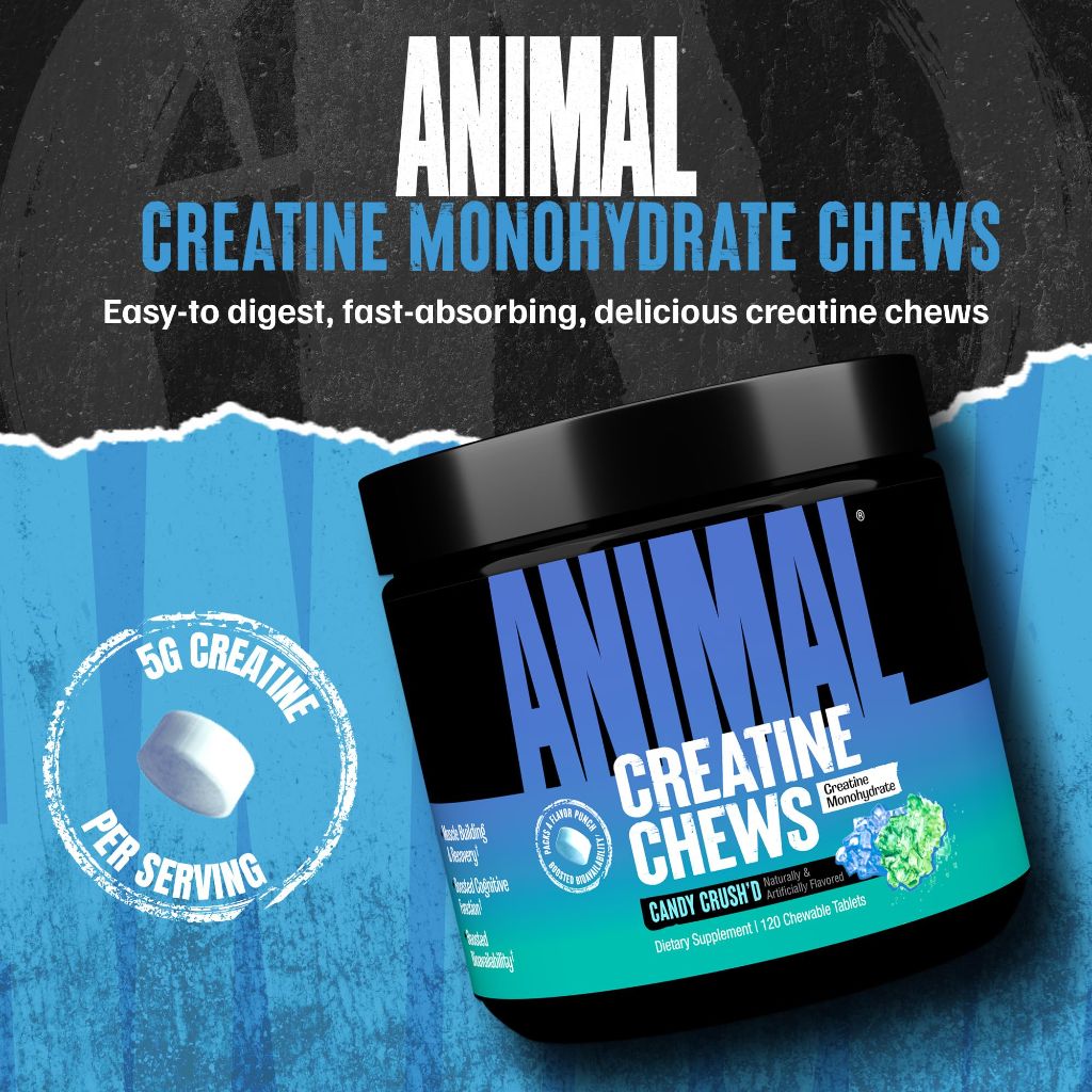 Animal Creatine Chews – New Flavor Candy Crush’d | 120 Tablets