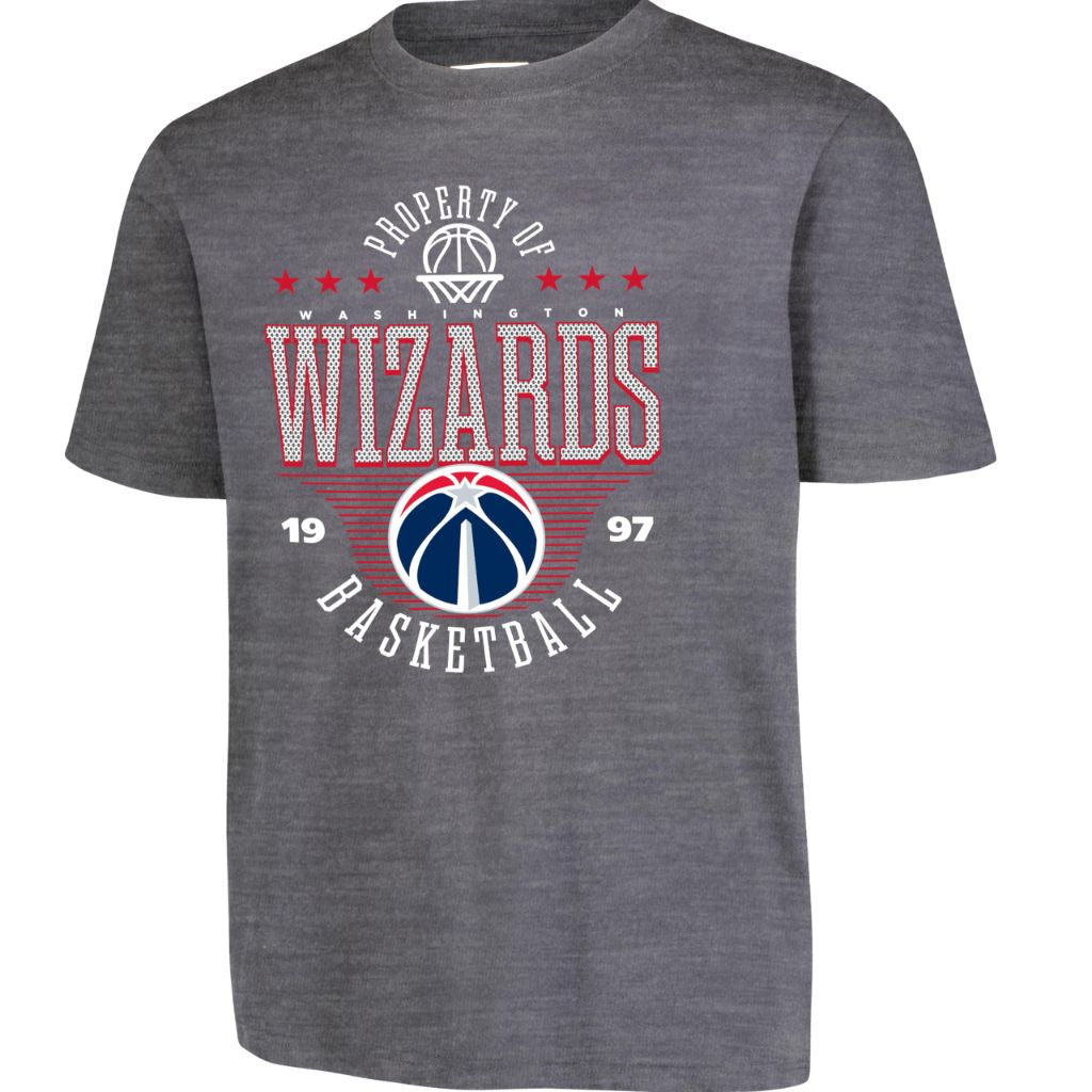 Ultra Game Youth NBA Official Super Soft Mad Props T-Shirt, Washington Wizards, Heather Charcoal, 18-20