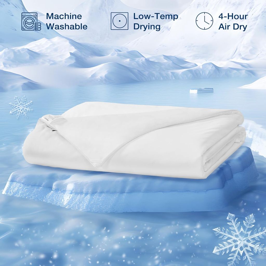 JELLYMONI Cooling Comforter Duvet Insert(Snow White, 46"x90")