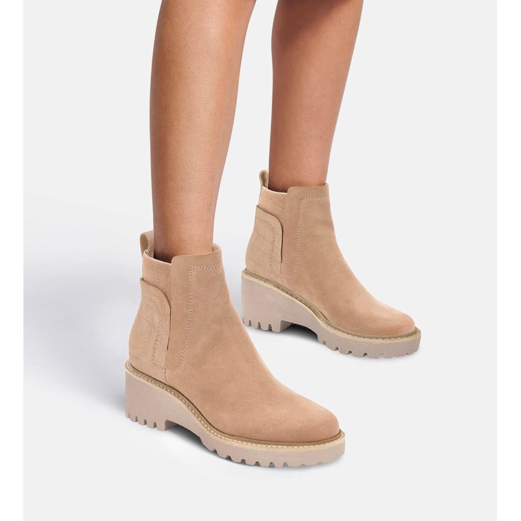 SZ 10, Trish Lucia - Women's Platform Lug Sole Chelsea Ankle Boots