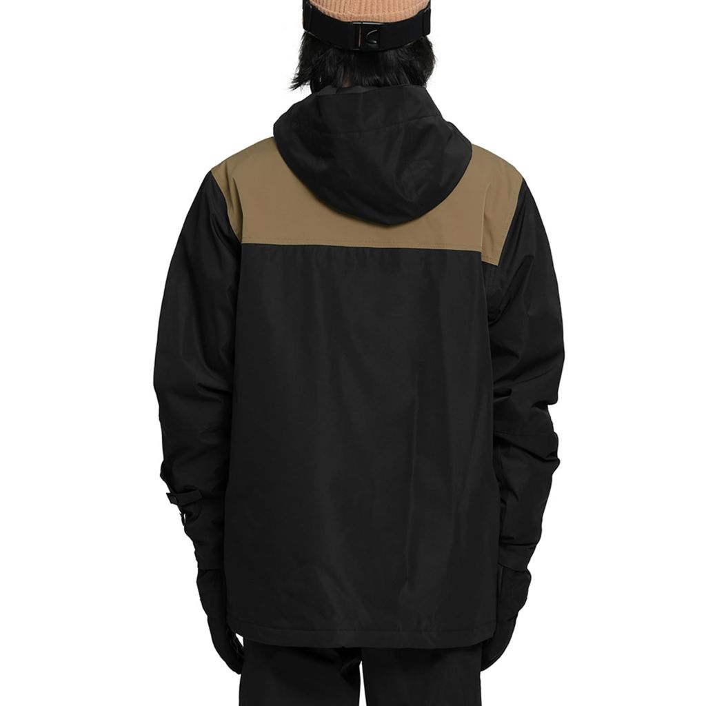 Actleis Winter Snowboard Jacket Warm Snow Coats For Men, Small, Black And Mocha Beige