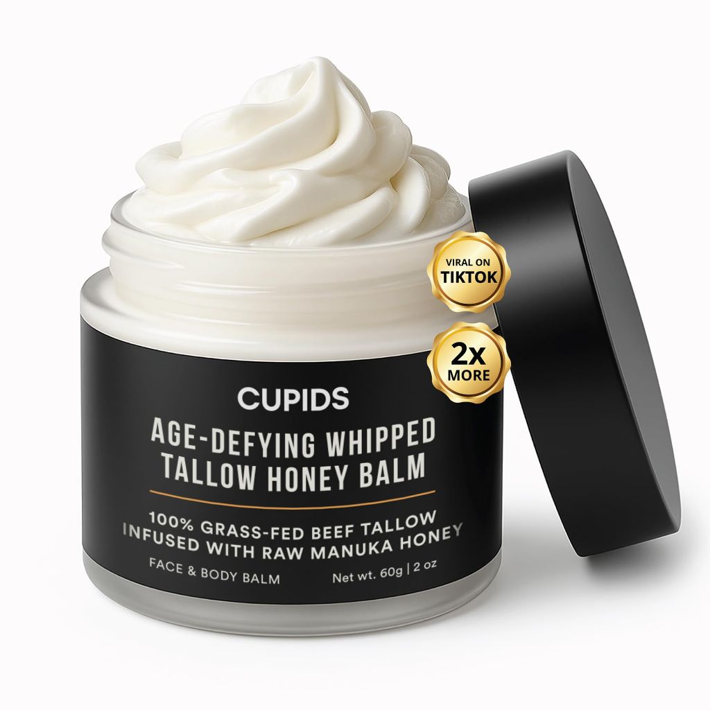 Cupids Tallow and Honey Balm, Grass Fed Beef Tallow for Skin, Face Moisturizer