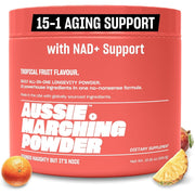 Anti Aging Supplement & Longevity Mix, Nicotinamide Riboside (NR) NAD+ Support with CoQ10, Creatine & L-Theanine, Tropical Flavor Longevity Supplement Powder - BB:4/27