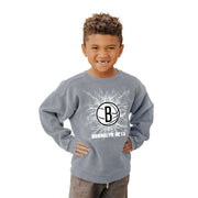 SZ L, Brooklyn Nets - Youth Crewneck Sweatshirt Ringspun Electric | Gray