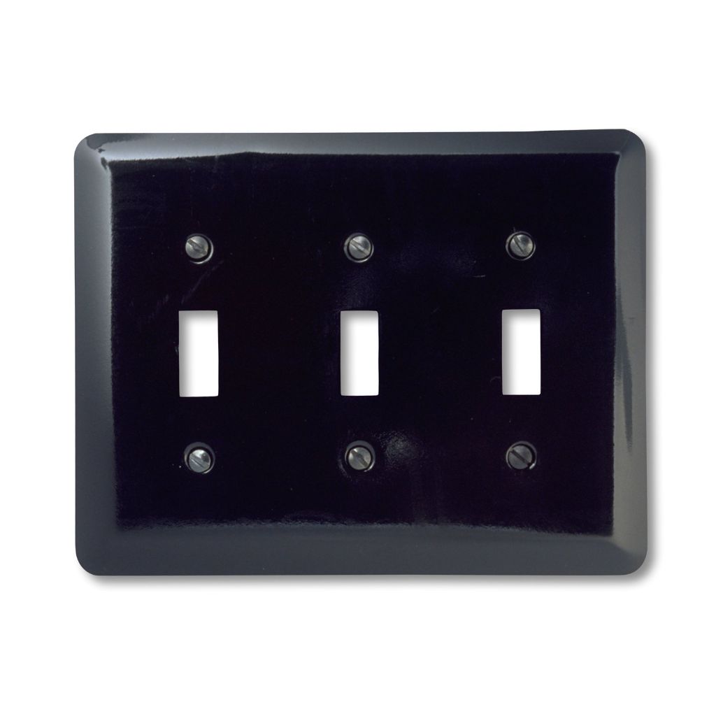 Amerelle Devon Triple Toggle Steel Wallplate in Black