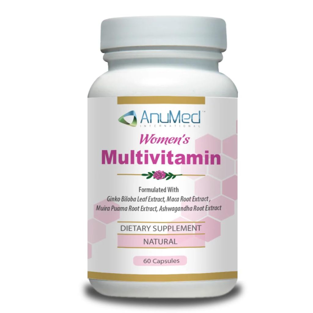 AnuMed Women's Multivitamin with Iron, Vitamin D3, Magnesium, B-Complex & Herbal Support | 60 Capsules Energy,