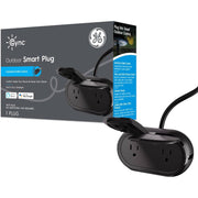 GE Cync Smart Plug, Outdoor Bluetooth and Wi-Fi Outlet Socket | Black (1 Pack)