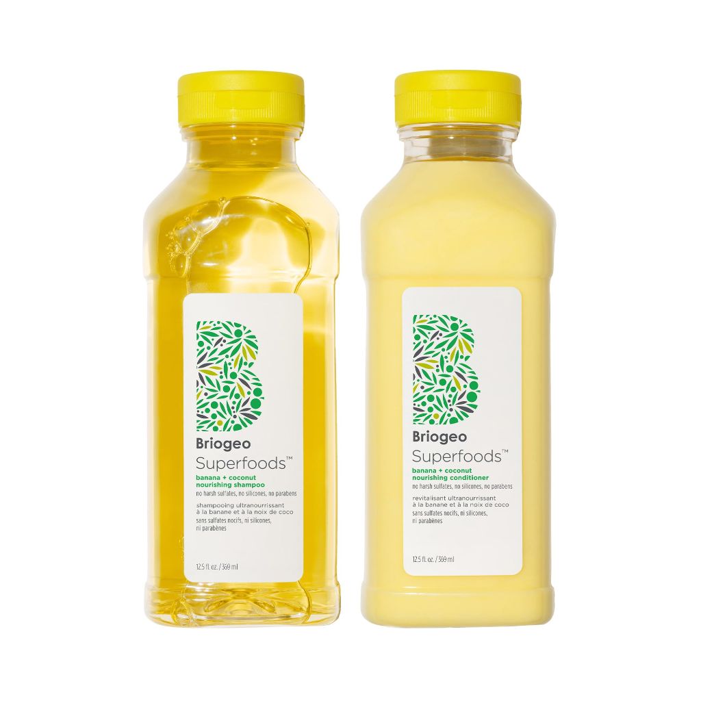 Briogeo Superfoods Banana + Coconut Hair Pack for Dry Hair | Nourishing Shampoo & Conditioner 12.5 fl oz