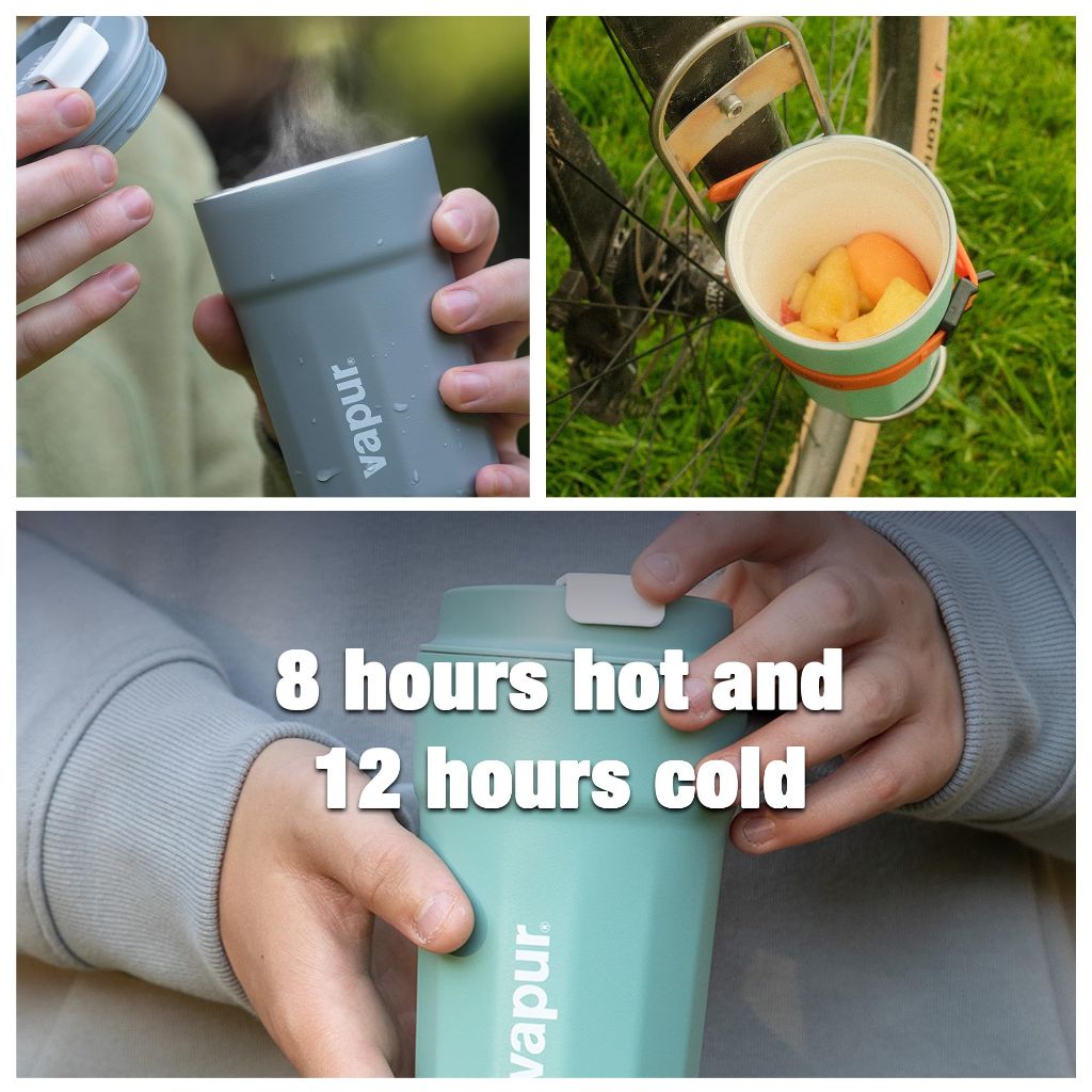 Vapur All Purpose Reusable Insulated Tumbler Cup with Flip Top Lid, Black - 12oz (Pack of 1)