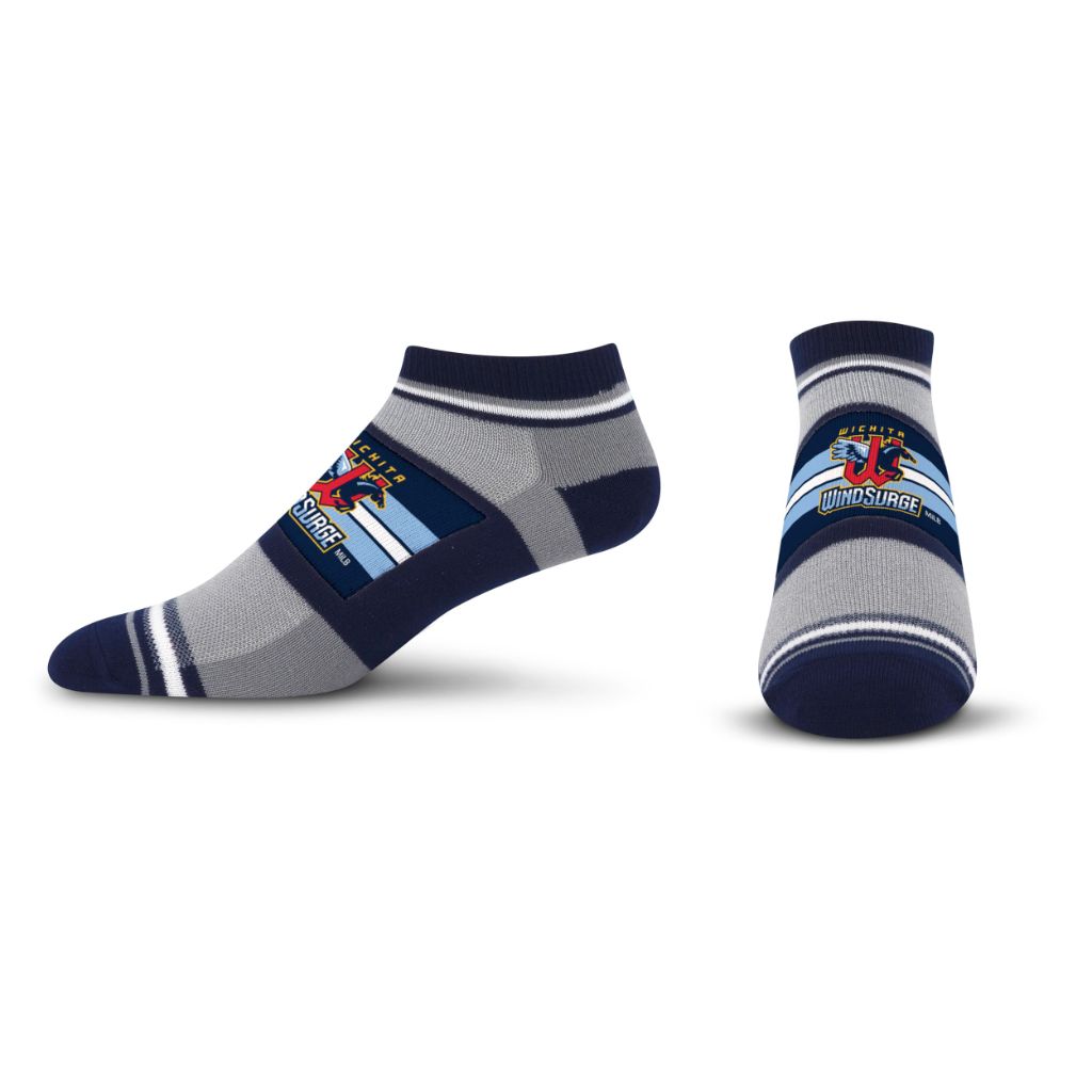 SZ M, For Bare Feet MiLB WICHITA WIND SURGE Streak No Show Sock Team Colors