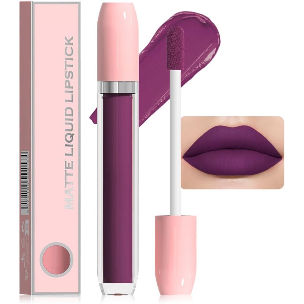 BINGBRUSH Super Matte Longwear No-Budge Stay On Smudge Proof Liquid Lipstick Long Lasting Makeup for Women,Highly Pigmented Color and Instant Shine, Cheeky