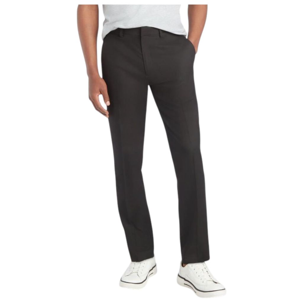 Kenneth Cole Reaction Men Slim fit Dress Pants 34/34 Black Solid Stretch