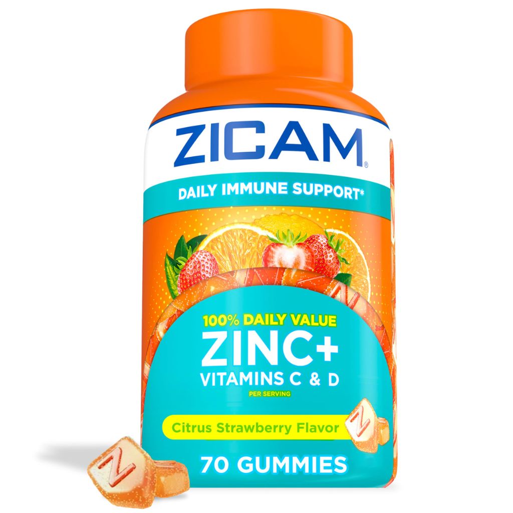 Zicam Daily Immune Support, Gummy Supplement, Citrus Strawberry Flavor, 70 Count