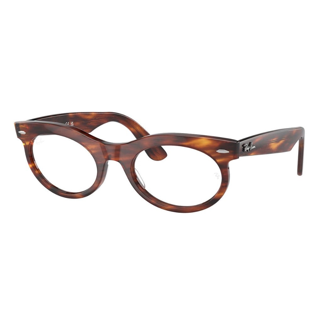 Ray-Ban Men's Rx2242V Wayfarer Oval Eyewear Frames - Striped Havana Brown, 50/22/150