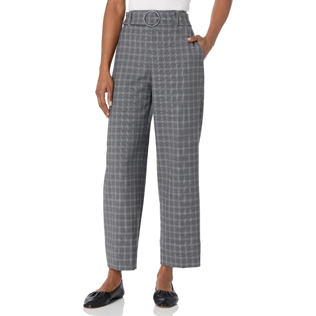 Club Monaco Women's Enamel Ring Pant, Window Pane Plaid, SZ 8