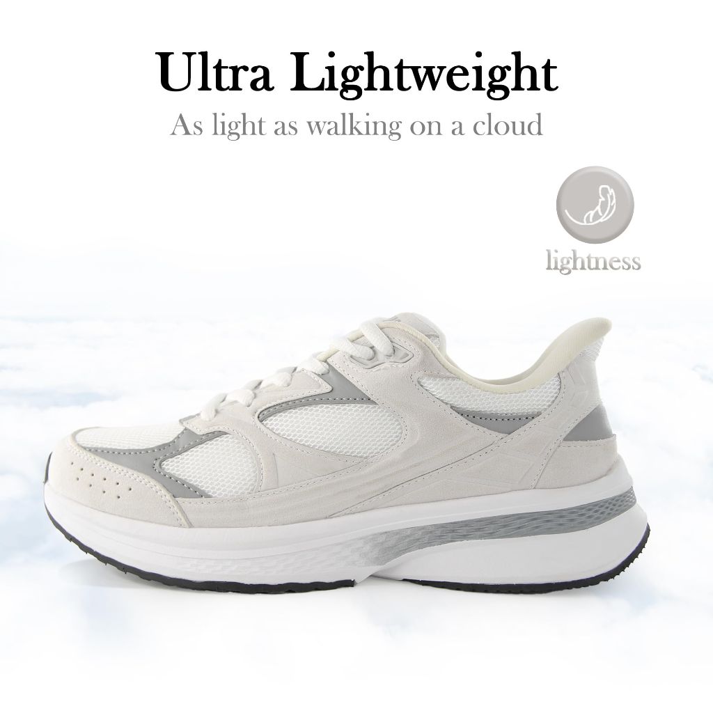 Baymoria Women‘s Slip On Shoe, Grey/White - size 11