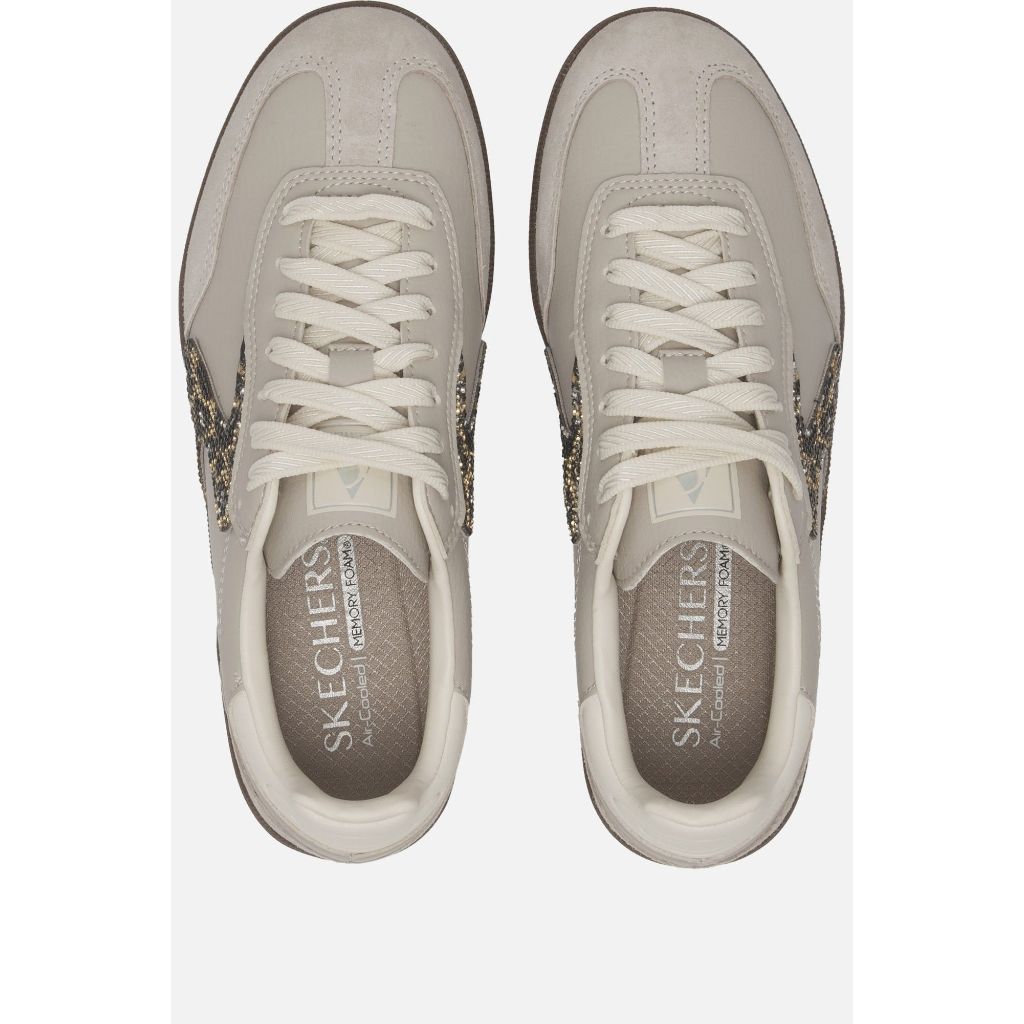 Skechers Women's Hotshot Shimmering Spots Sneaker, Taupe, Size 11