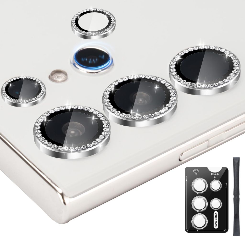 Zevytop Camera Lens Protector for Samsung Galaxy S24 Ultra, Individual Tempered Glass with Installation Tray