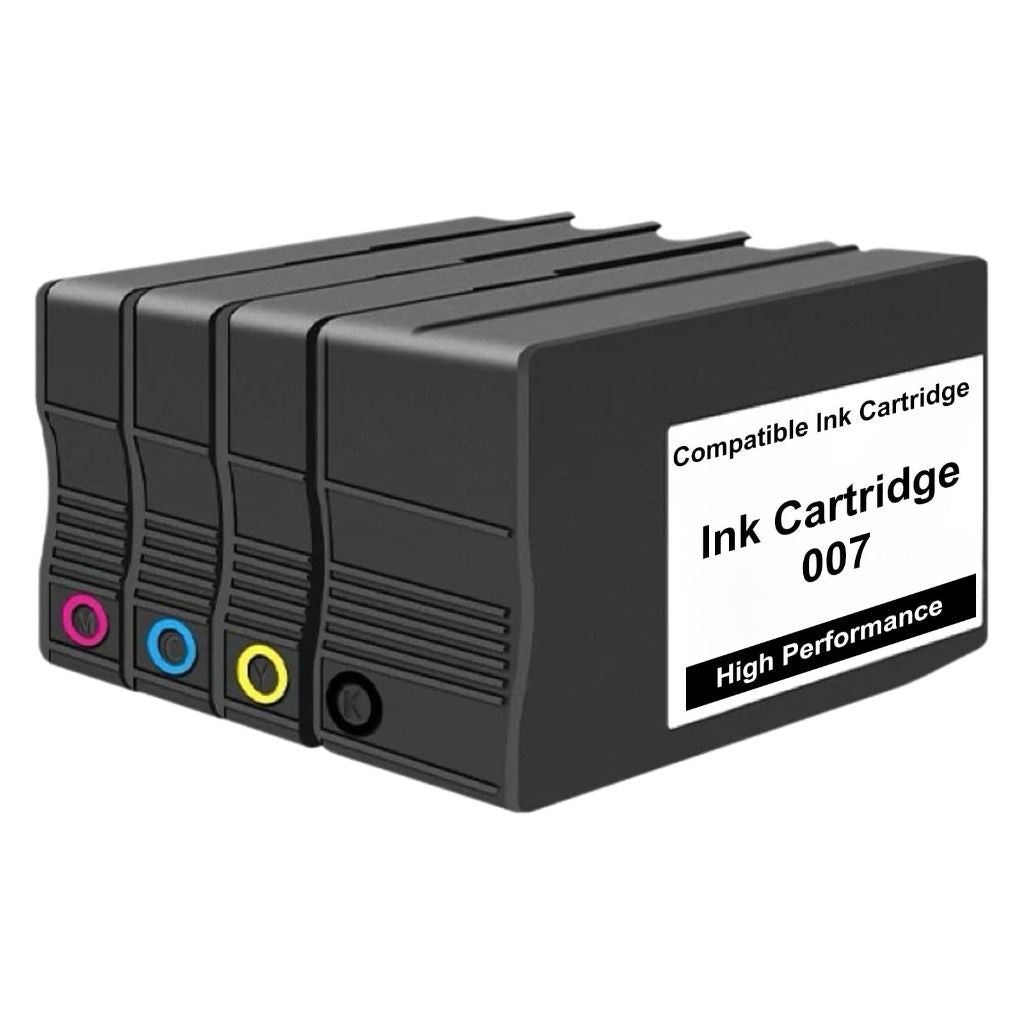 HIRMOD Compatible Ink Cartridges 007 4 Color Pack - High Yield Multi Pack for HP Printers