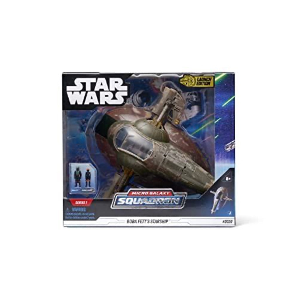 Star Wars Micro Galaxy Squadron Boba Fett’s Starship - 7-Inch Starship Class Vehicle with 1-Inch Boba Fett and Fennec Shand Micro Figure Accessories