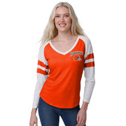 FOCO NFL Team Logo Raglan Top Shirt, Cleveland Browns Script Wordmark, Women's Small