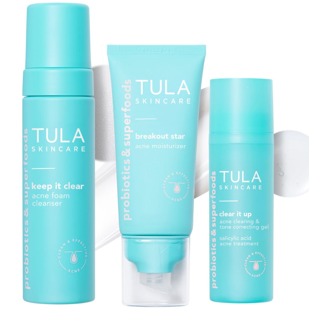 TULA Skin Care Acne Heroes Level 3 Acne Clearing Routine- for Mild to Severe Breakouts, 3-Piece Kit