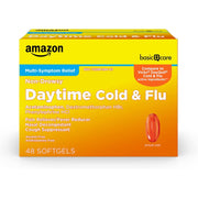 Amazon Basic Care Daytime Cold and Flu Relief, Non-Drowsy, 48 Softgels