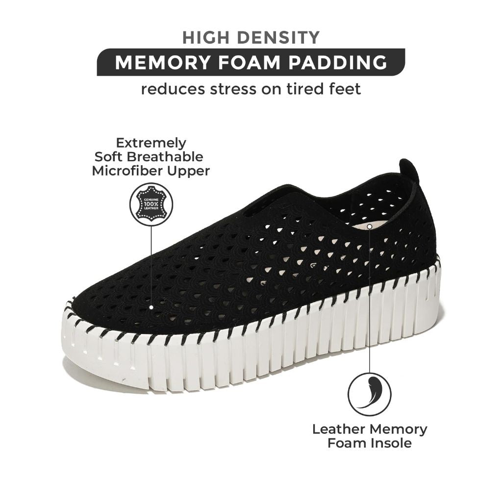 Project Cloud Platform Loafers for Women - Lightweight Summer Shoes for Women 2026 - Slip-On Casual Shoes - Non Slip Fashion Sneakers - Leather Insole Womens Footwear (Daffodil, Black, 11)