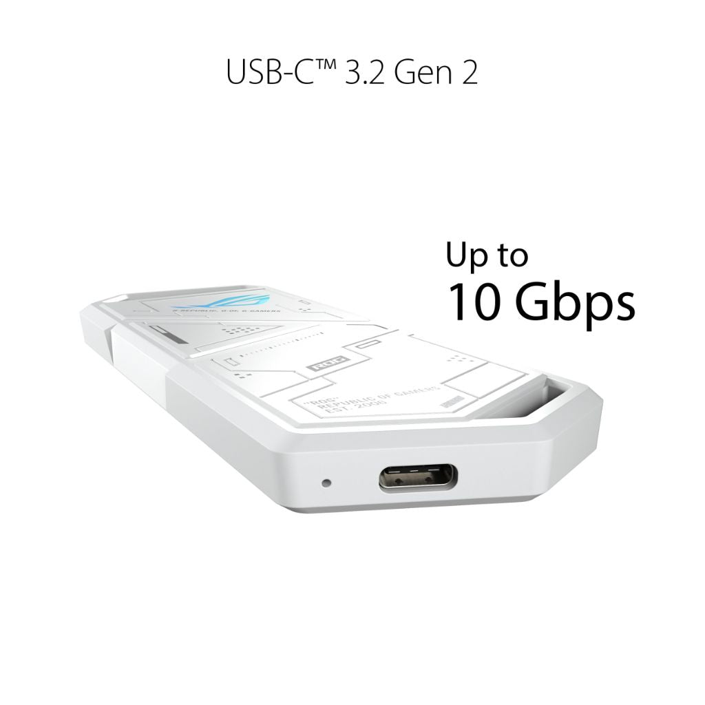 ASUS ROG Strix Arion White M.2 NVMe SSD Enclosure-USB3.2 Gen 2x1 Type-C - White