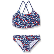 SZ 14, Kanu Surf Big Girl's Jade Flounce Bikini Beach Sport 2-Piece Swimsuit Swimwear, Blue