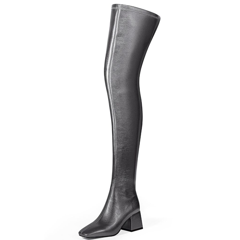 MUCCCUTE Grey Thigh High Boots for Women, Dark Gray - Size 6.5