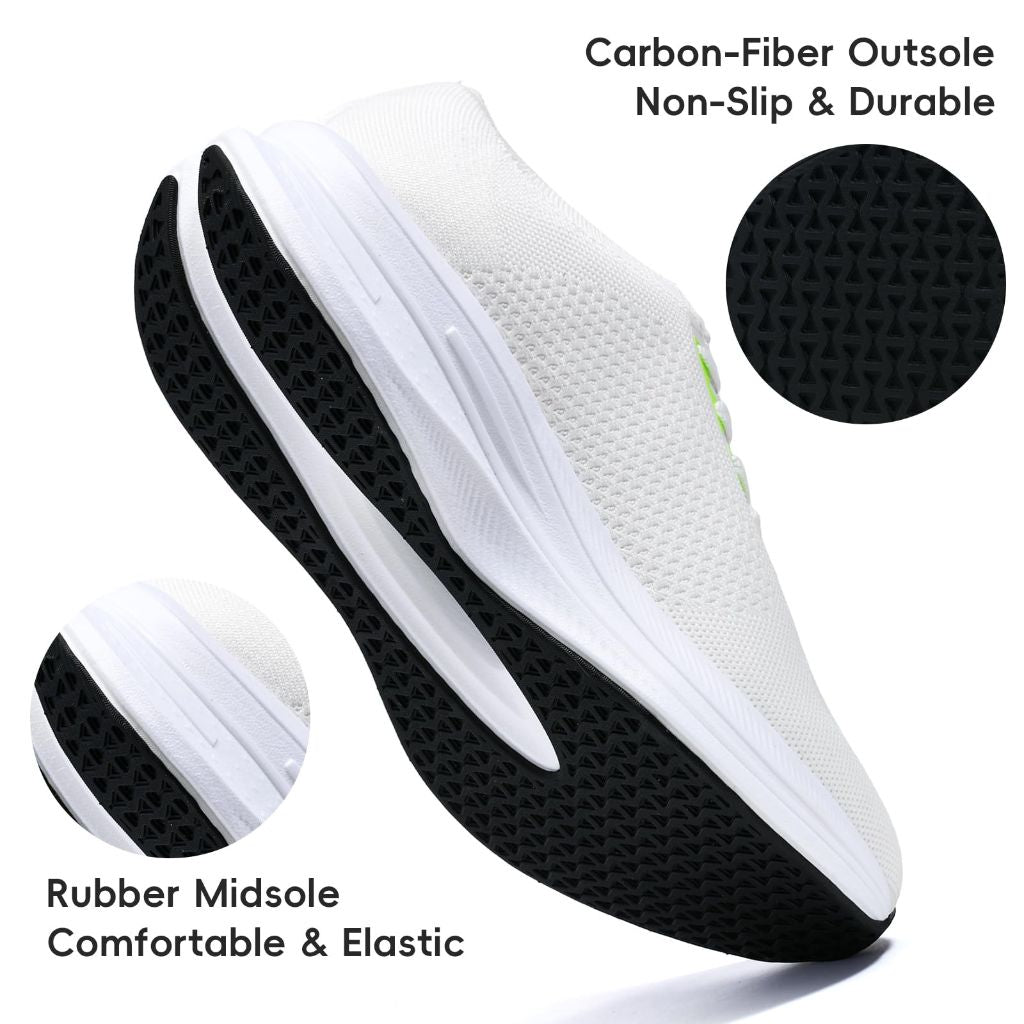 PMKZSES Mens Non-Slip Walking Shoes, White - Size 41