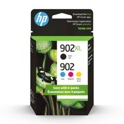 HP 902XL Black + 902 Cyan, Magenta, Yellow Ink Cartridge (Black XL + CMY)