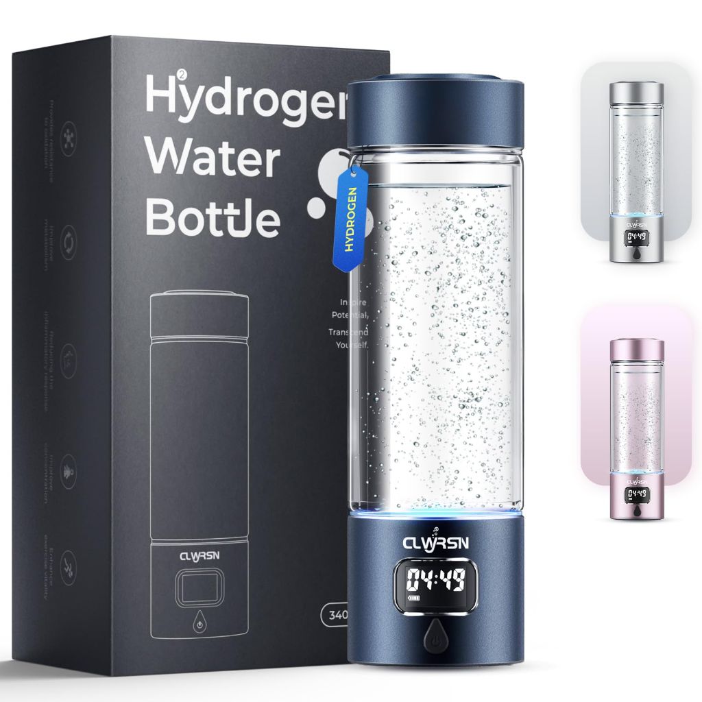 CLWRSN Hydrogen Water Bottle Generator, 11.5oz (Blue)