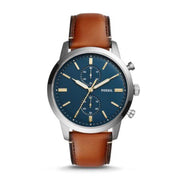 Fossil Men's Townsman 44mm Chronograph Luggage Leather Watch, Brown/Navy FS5279