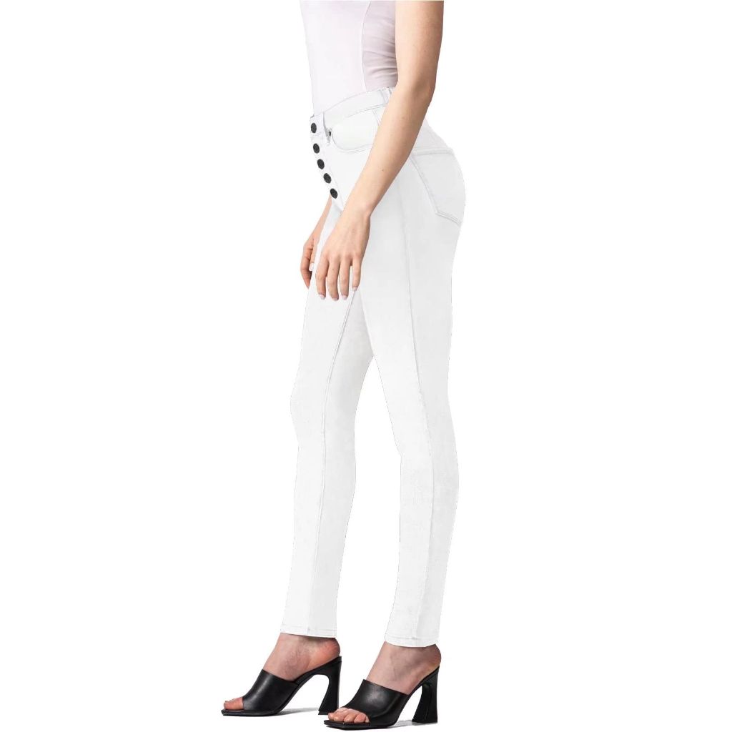 Hybrid & Company Women’s Classic Denim Mid Rise Skinny Jeans Super Stretch Pants P43252SKX WHITE 18