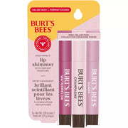Burt's Bees Pink Collection Lip Shimmer Sticks, 3 Pack (Watermelon, Champagne, Guava)