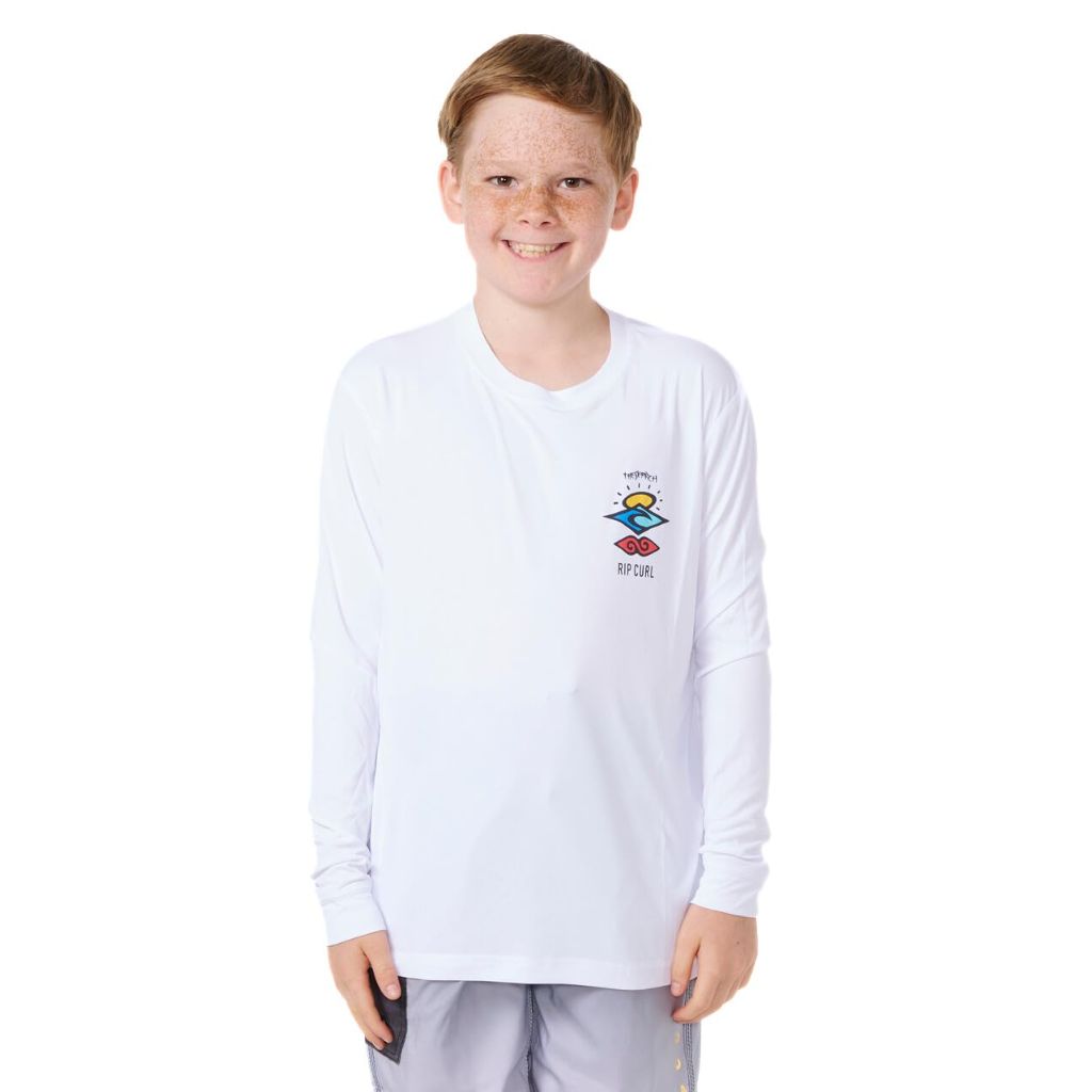 Icons Surflite UPF 50 Long Sleeve Sun Protection Rashguard White Size 16