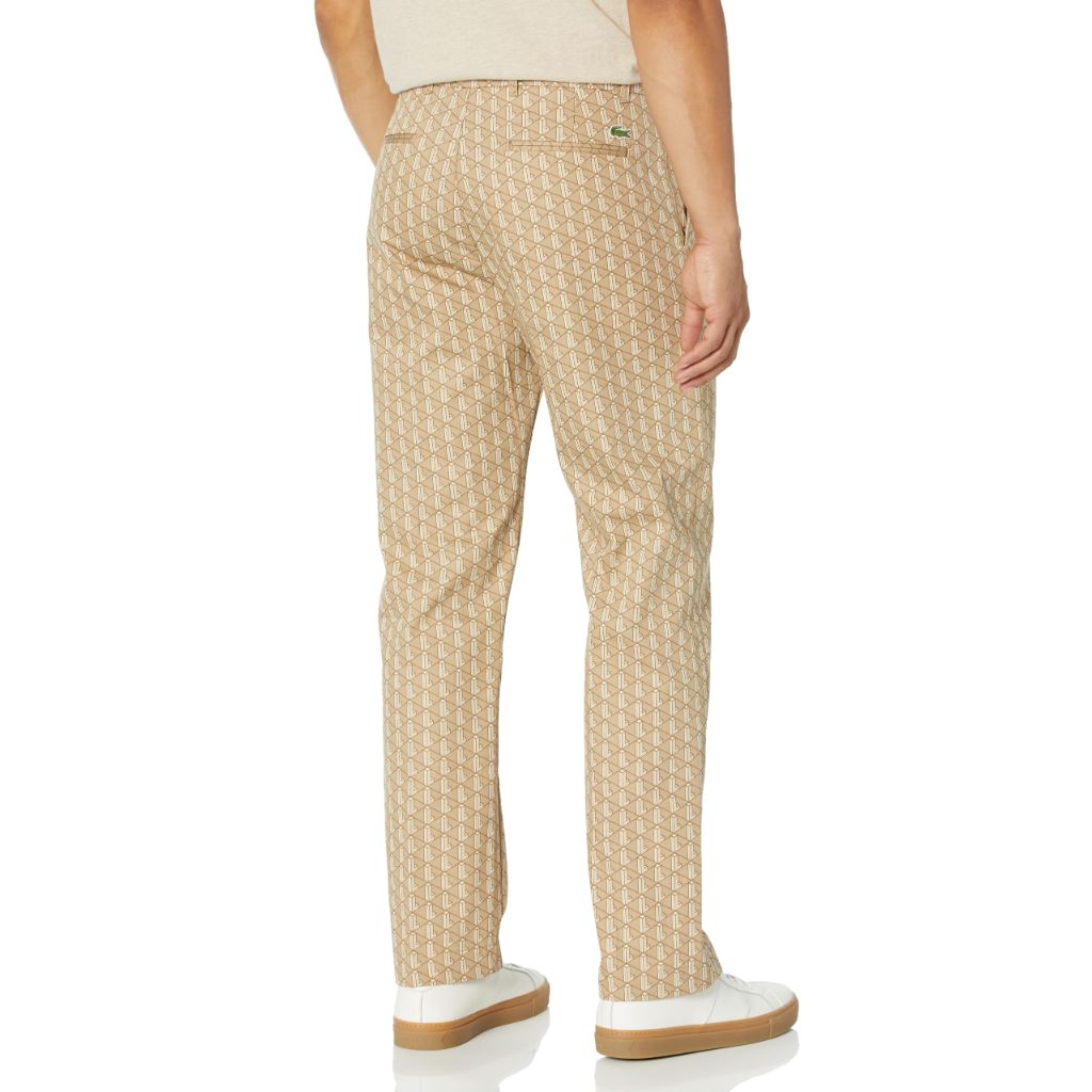SZ 32, Lacoste Men's Printed Straight Leg Chino Pant