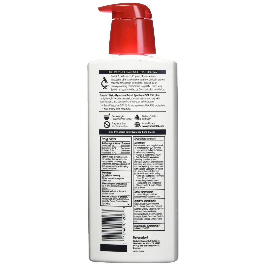 Eucerin Daily Hydration Moisturizer & Sunscreen Lotion SPF 15 16.9 oz