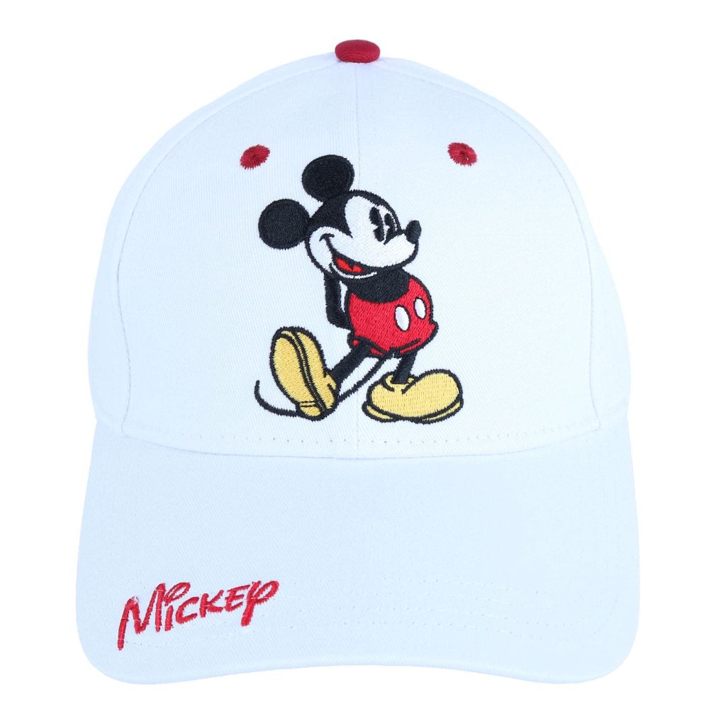 Jerry Leigh Disney Adult's Classic Mickey Mouse Baseball Cap Hat, White, One Size