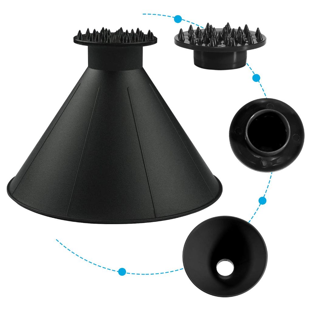 Magical Ice Scrapers for Car Windshield - 2 Pack Cone Magic Car Ice Scraper with Funnel, Round Snow Scraper for Christmas Present