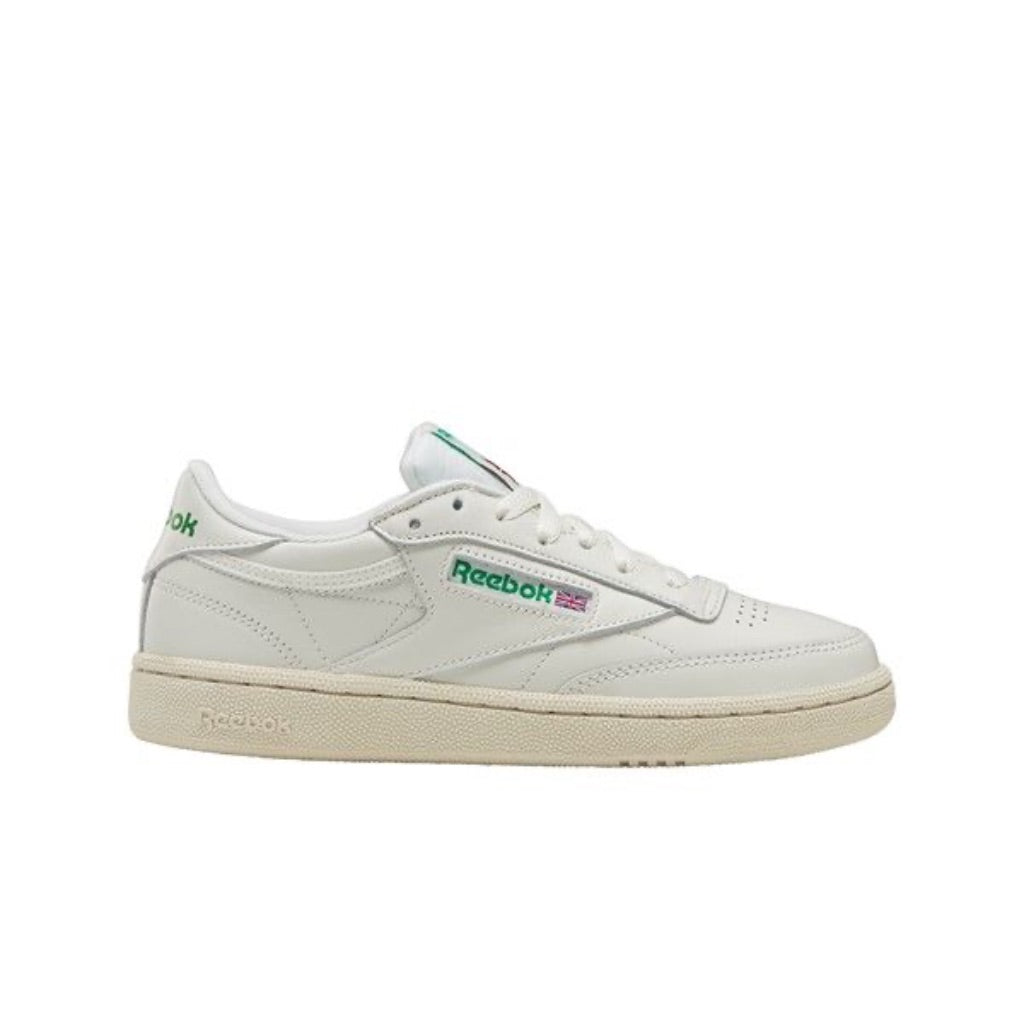 Reebok Women's Club C 85 Vintage Tennis Shoes, Chalk/Alabaster/Glen Green, Size 8