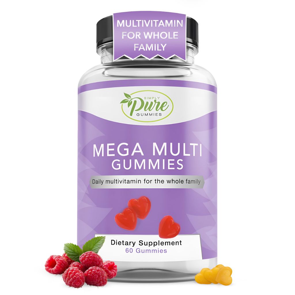 Pure By Nature Mega Multi Gummies - Daily Multivitamin Natural Flavor, 60 Count