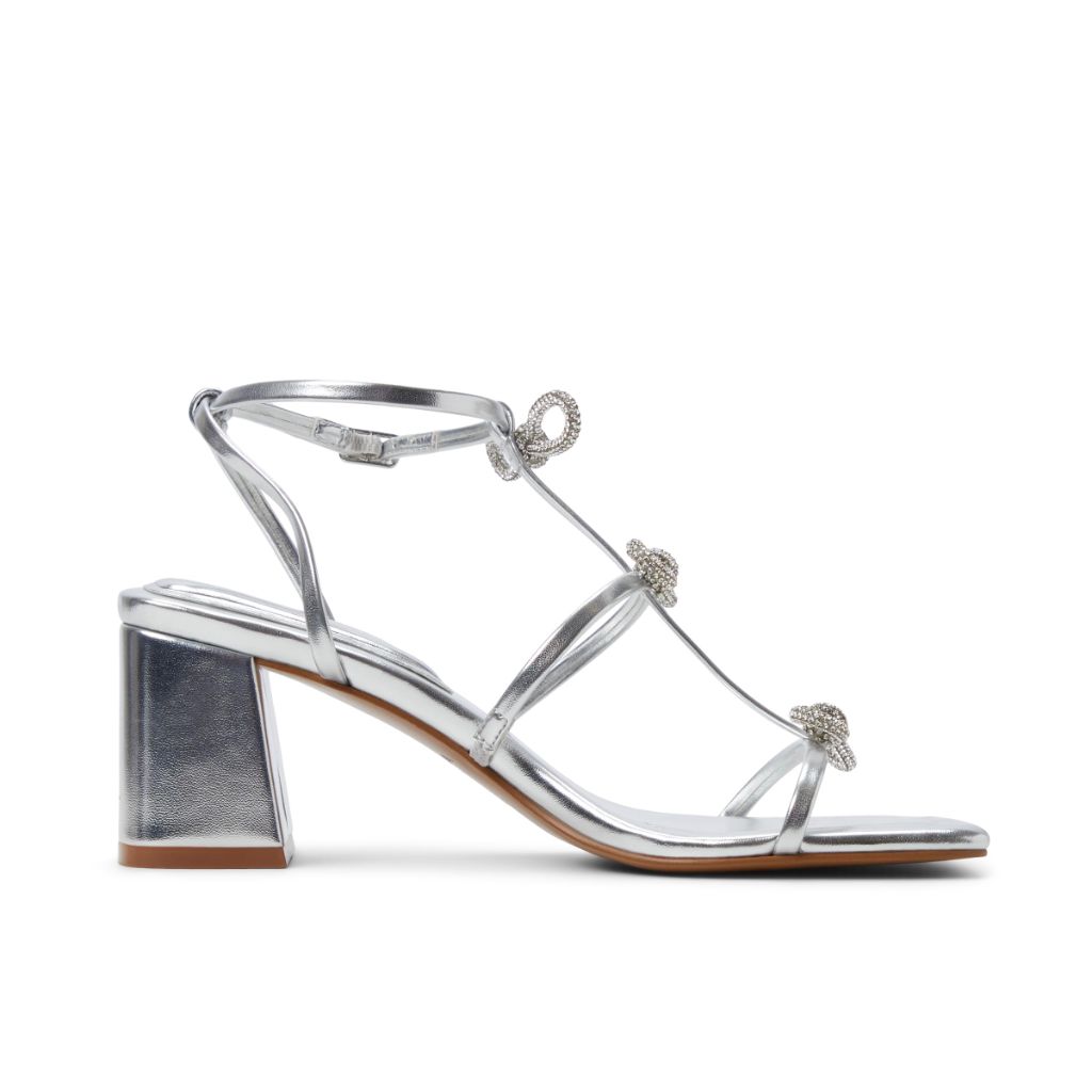 Aldo Women's Kaeli Heeled Sandals, Silver - size 7.5