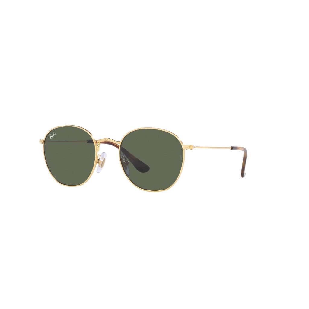 Ray-Ban Junior Kids' Rj9572s Rob Round Sunglasses, Gold/Dark Green, 48 mm