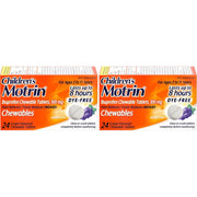 Children's Motrin Dye-Free Ibuprofen Chewable Tablets - Grape, 24ct (2 Pack)
