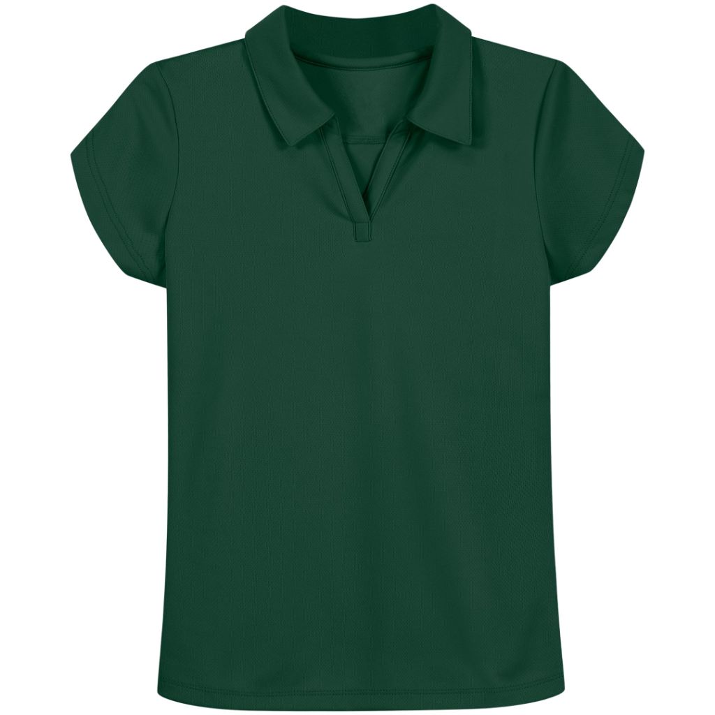 Nautica Girls' School Uniform Short Sleeve Performance Polo - Forest Green, Size Small (4)
