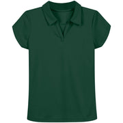 Nautica Girls' School Uniform Short Sleeve Performance Polo - Forest Green, Size Small (4)